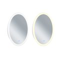 Cwi Lighting Oval Matte White Led 22 In. Mirror From Our Agostino Collection 1234W22-O